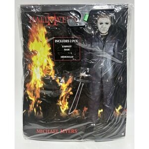 Halloween II Michael‎ Myers Jumpsuit And Mask Costume Medium 8-10 NEW